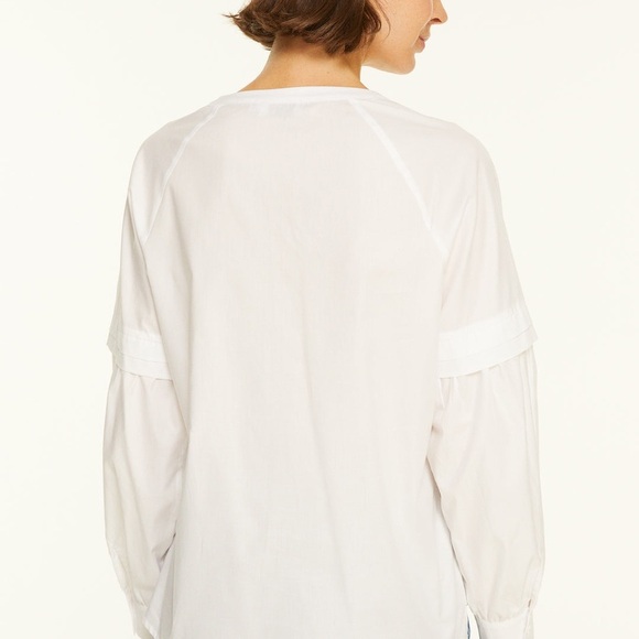 Harshman Callet Blouse White Long Sleeve Cotton Relaxed Fit - Size Small NWT - Picture 3 of 7